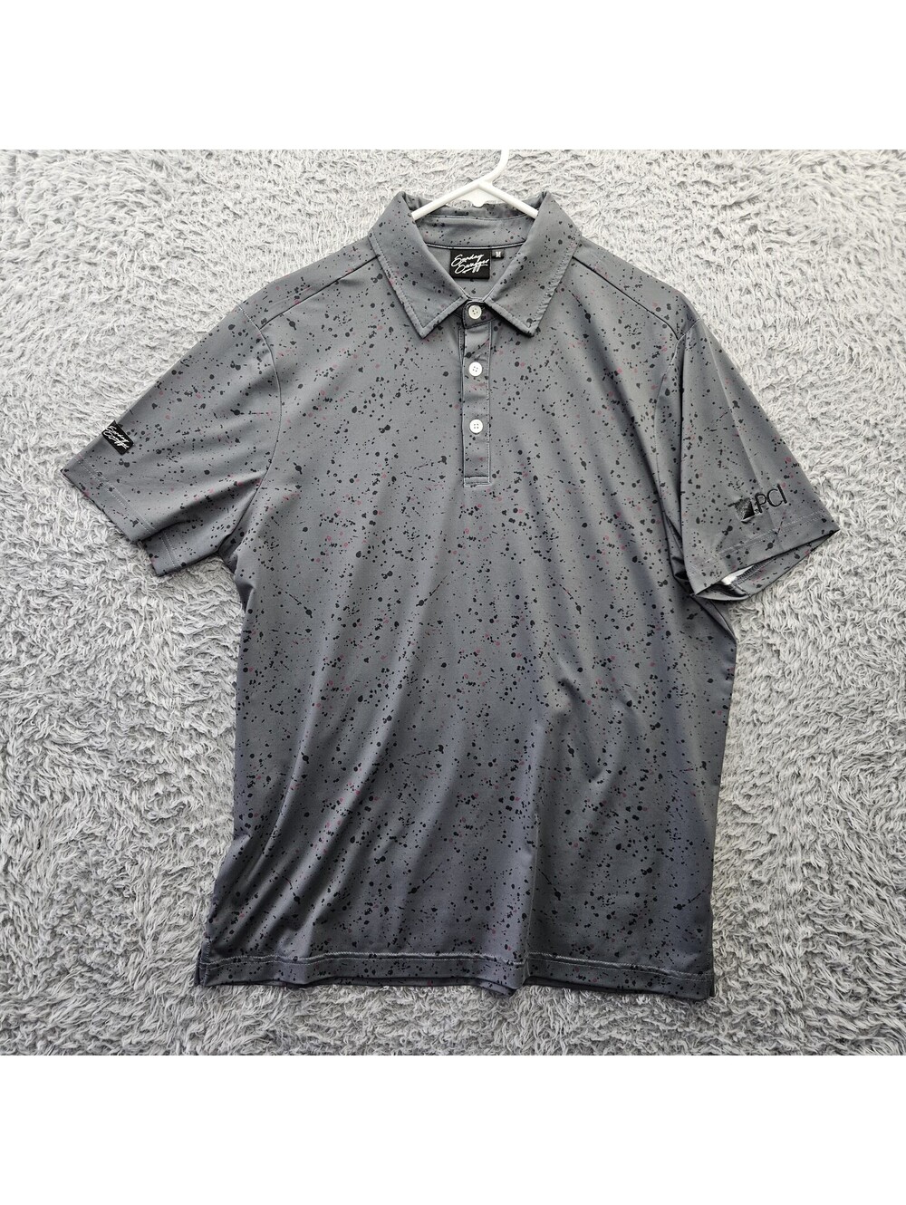 Sunday Swagger Performance Golf Polo Shirt Men Medium Paint Splatter "PCI"